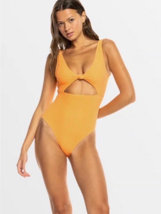 Roxy Other - Roxy Cutout Knot Front One-Piece Swimsuit in Orange